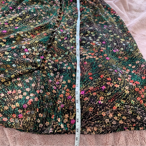 Anthropologie Valencia Akemi + Kin Women's Black Floral Button Front Midi Dress - Picture 5 of 10